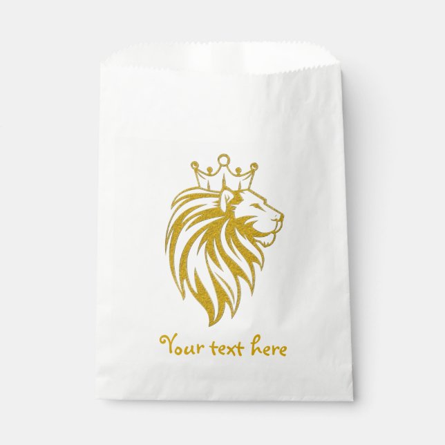 Lion With Crown - Gold Style 2 Favour Bag (Front)