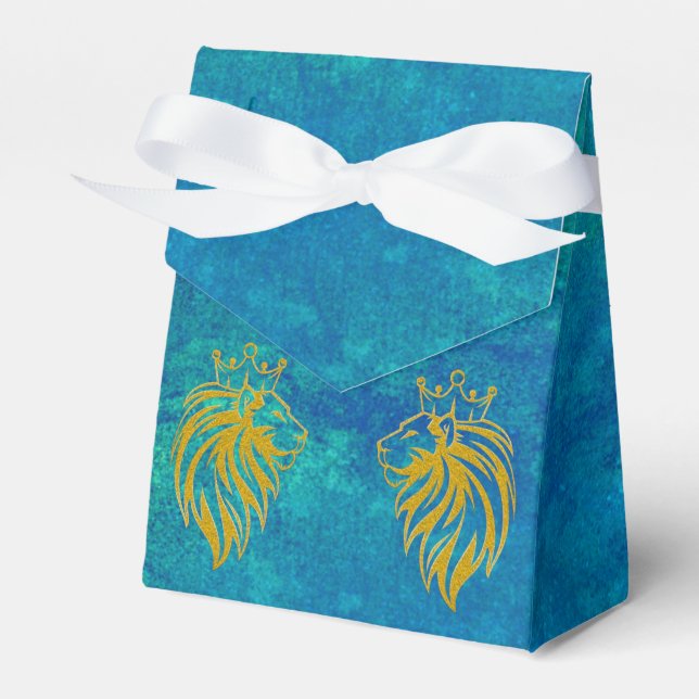 Lion With Crown - Gold Style 2 Favour Box (Front Side)
