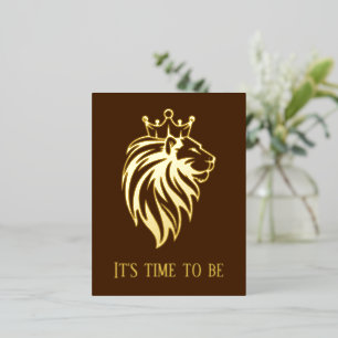 Lion With Crown - Gold Style 2 Foil Invitation Postcard