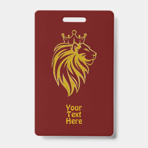 Lion With Crown - Gold Style 2 ID Badge
