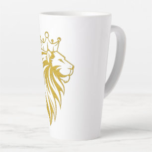 Lion With Crown - Gold Style 2 Latte Mug
