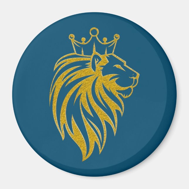 Lion With Crown - Gold Style 2 Magnet (Front)