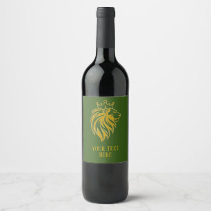 Lion With Crown - Gold Style 2 Wine Label