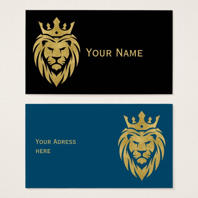 Lion With Crown - Gold Style 3 (Front & Back)