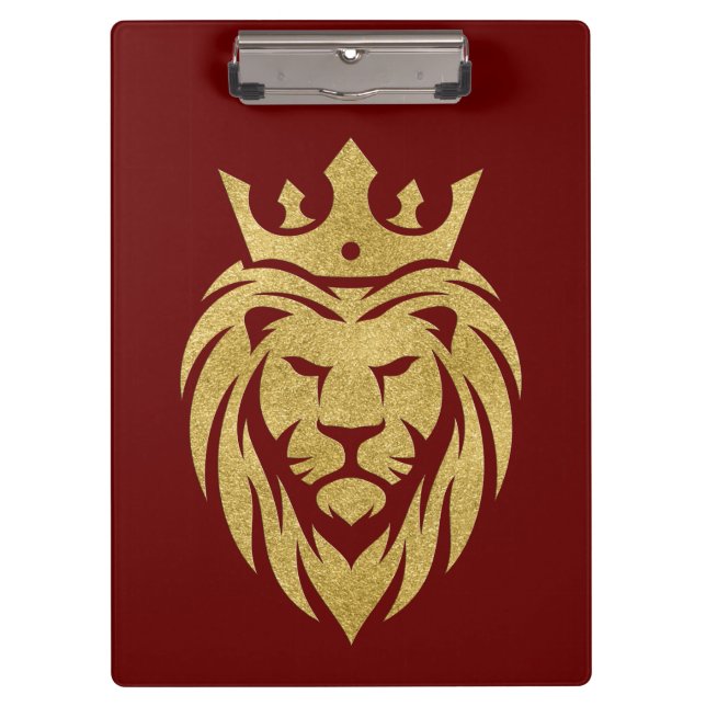 Lion With Crown - Gold Style 3 Clipboard (Front)