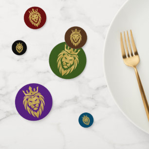 Lion With Crown - Gold Style 3 Confetti