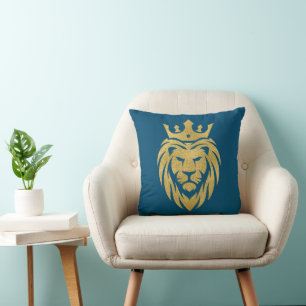 Lion With Crown - Gold Style 3 Cushion