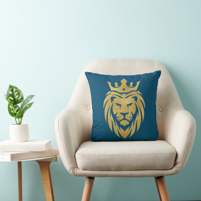 Lion With Crown - Gold Style 3 Cushion (Chair)