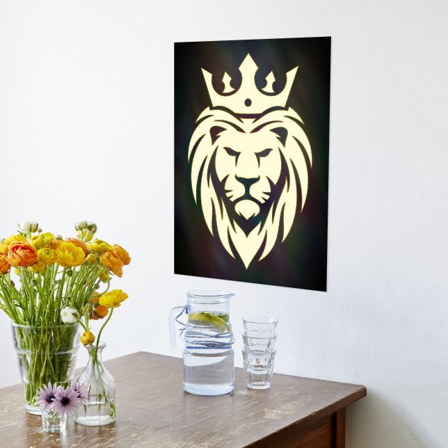 Lion With Crown - Gold Style 3 Foil Prints (Laydown (Kitchen))