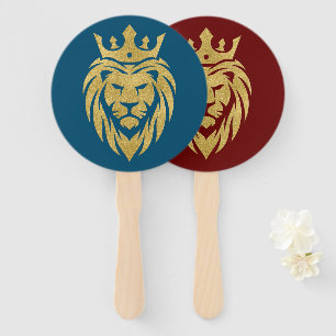 Lion With Crown - Gold Style 3 Hand Fan