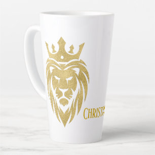 Lion With Crown - Gold Style 3 Latte Mug