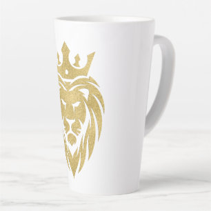 Lion With Crown - Gold Style 3 Latte Mug
