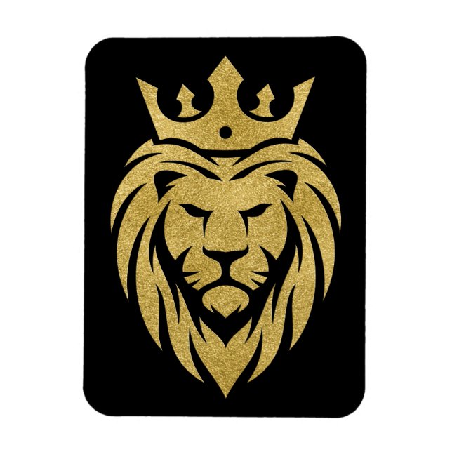 Lion With Crown - Gold Style 3 Magnet (Vertical)