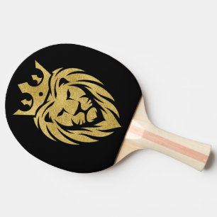 Lion With Crown - Gold Style 3 Ping Pong Paddle