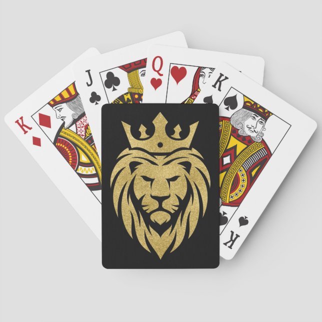 Lion With Crown - Gold Style 3 Playing Cards (Back)