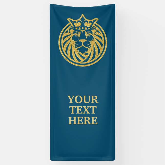 Lion With Crown - Gold Style 4 Banner (Vertical)