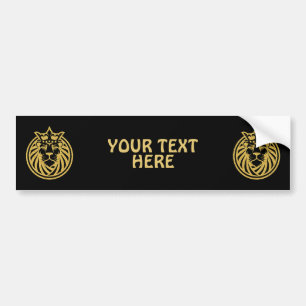 Lion With Crown - Gold Style 4 Bumper Sticker