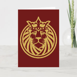 Lion With Crown - Gold Style 4 Card