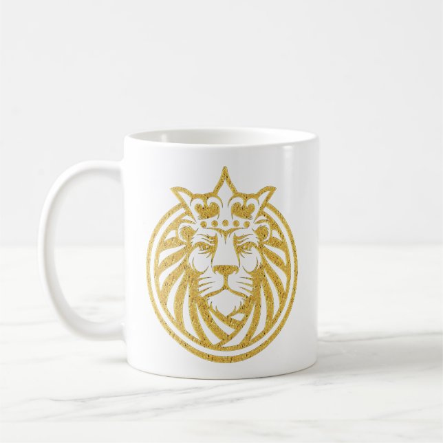 Lion With Crown - Gold Style 4 Coffee Mug (Left)
