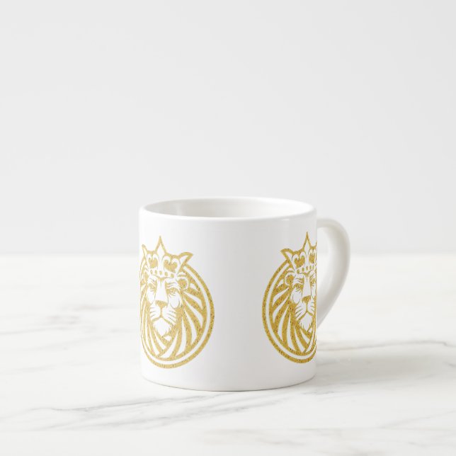 Lion With Crown - Gold Style 4 Espresso Cup (Front Right)