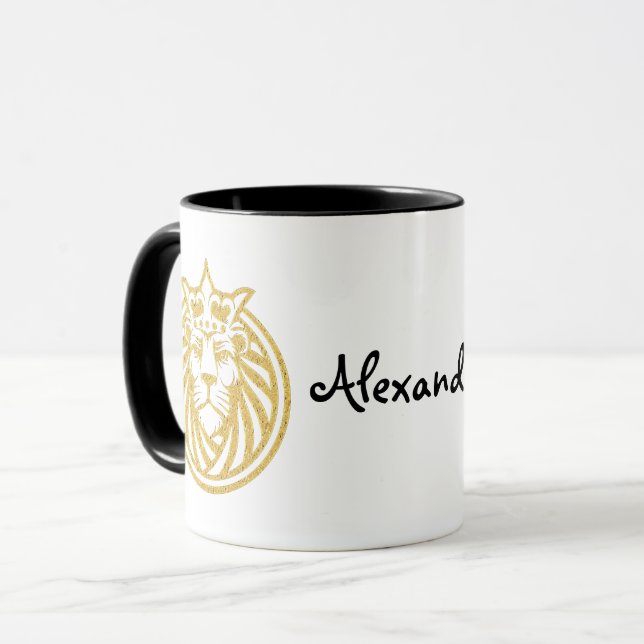 Lion With Crown - Gold Style 4 Mug (Front Left)
