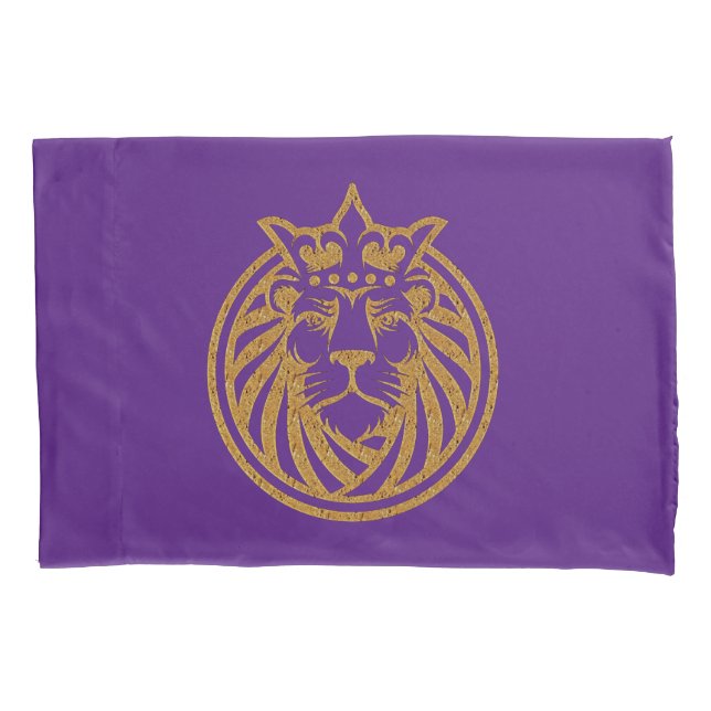 Lion With Crown - Gold Style 4 Pillowcase (Front)