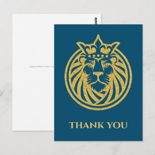 Lion With Crown - Gold Style 4 Postcard