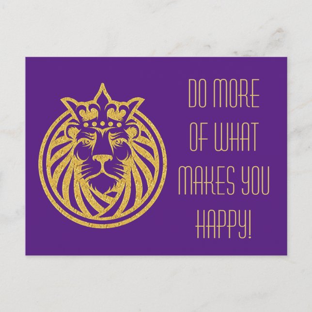 Lion With Crown - Gold Style 4 Postcard (Front)