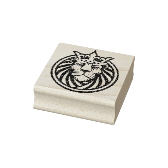 Lion With Crown - Gold Style 4 Rubber Stamp (Stamp)