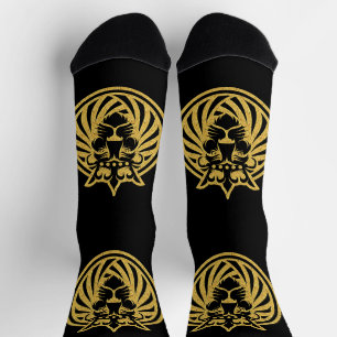 Lion With Crown - Gold Style 4 Socks