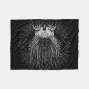 Lion with Crown Monogram Fleece Blanket