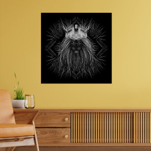 Lion with Crown Monogram Poster