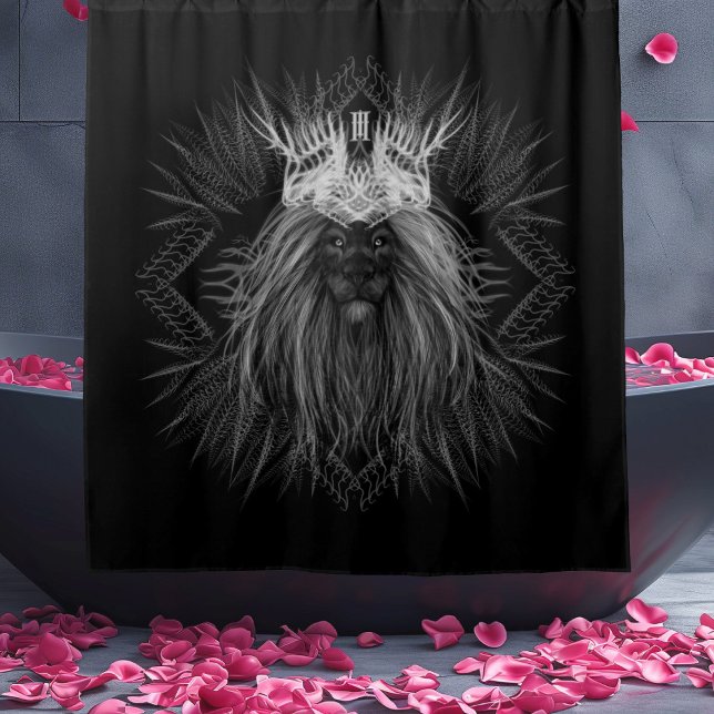 Lion with Crown Monogram Shower Curtain (Creator Uploaded)
