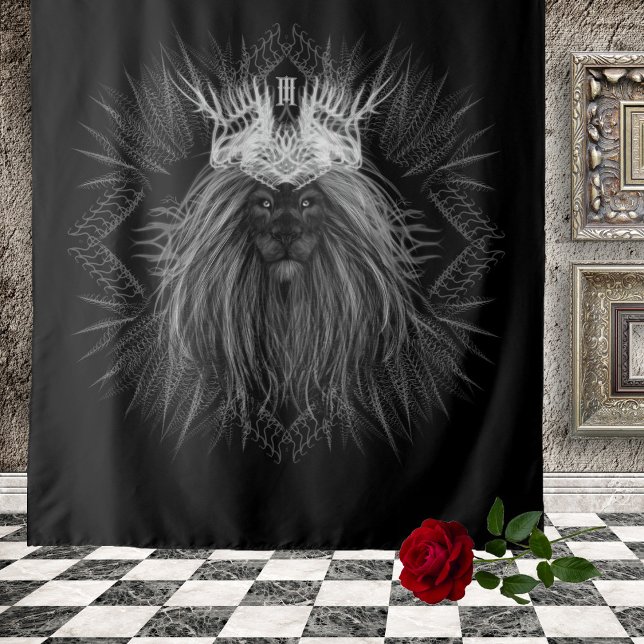 Lion with Crown Monogram Tapestry (Creator Uploaded)