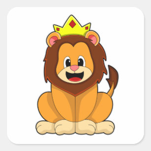 Lion with Crown Square Sticker