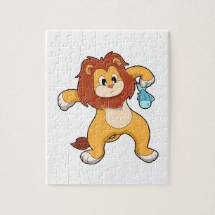 Lion with Fish Jigsaw Puzzle