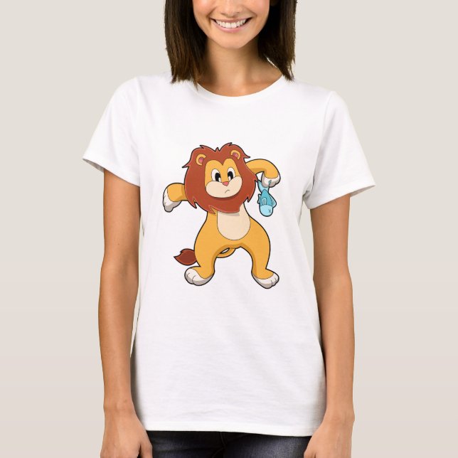 Lion with Fish T-Shirt (Front)