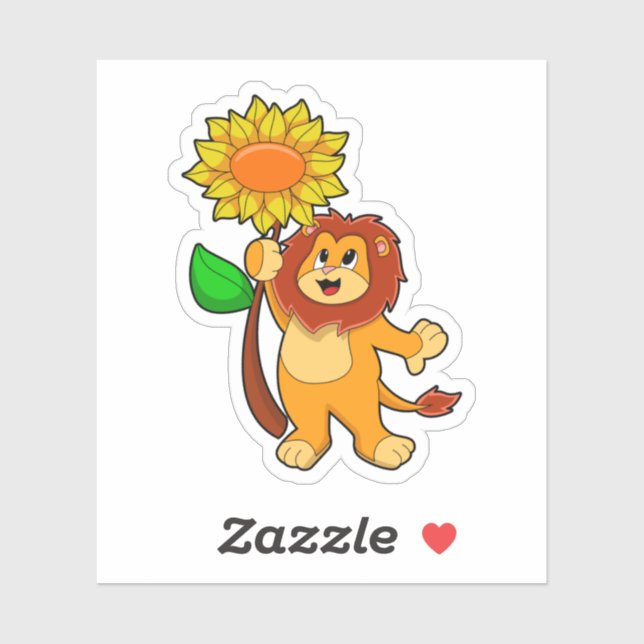 Lion with Flower Sunflower (Sheet)