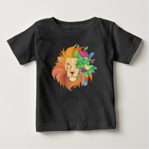lion with flowers baby T-Shirt