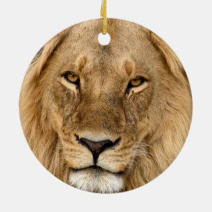 Lion With Great Mane Ceramic Ornament
