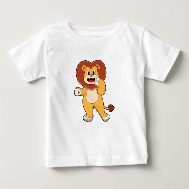 Lion with Heart Baby T-Shirt (Front)