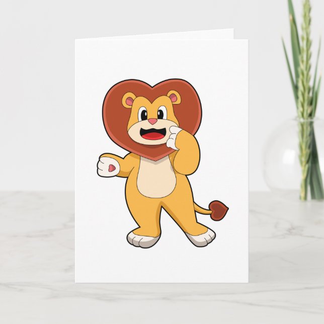 Lion with Heart Card (Front)