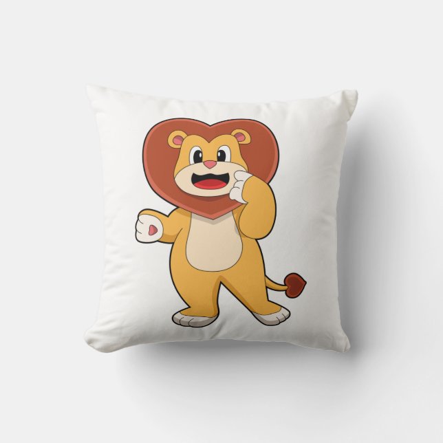 Lion with Heart Cushion (Front)