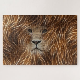 Lion With Long Hair looking at you Jigsaw Puzzle