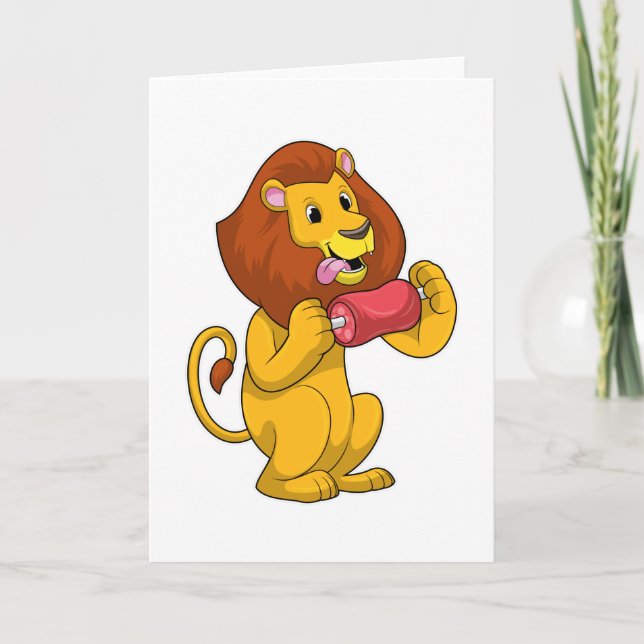 Lion with Meat Card (Front)