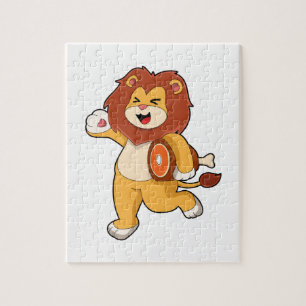 Lion with Meat Jigsaw Puzzle