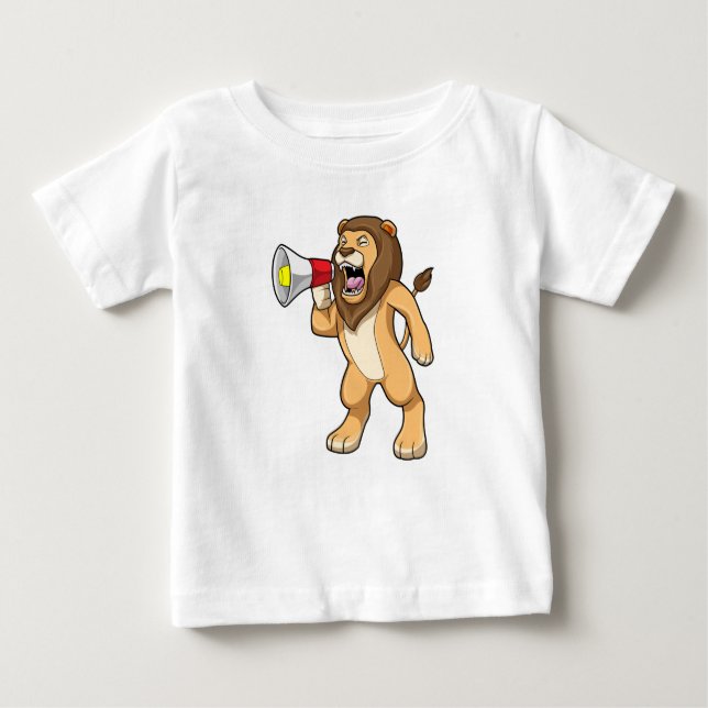 Lion with Microphone Baby T-Shirt (Front)