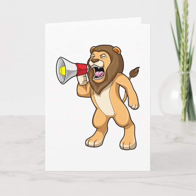 Lion with Microphone Card (Front)