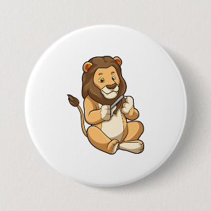 Lion with Nail arrows 7.5 Cm Round Badge