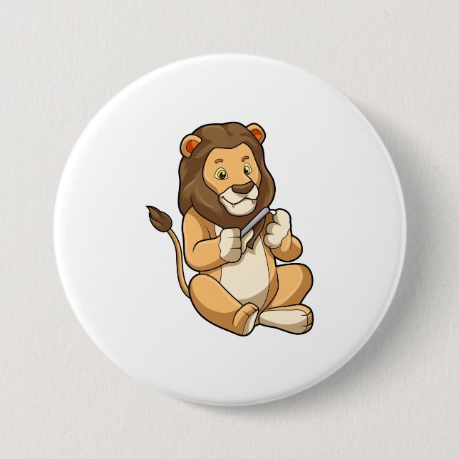 Lion with Nail arrows 7.5 Cm Round Badge (Front)